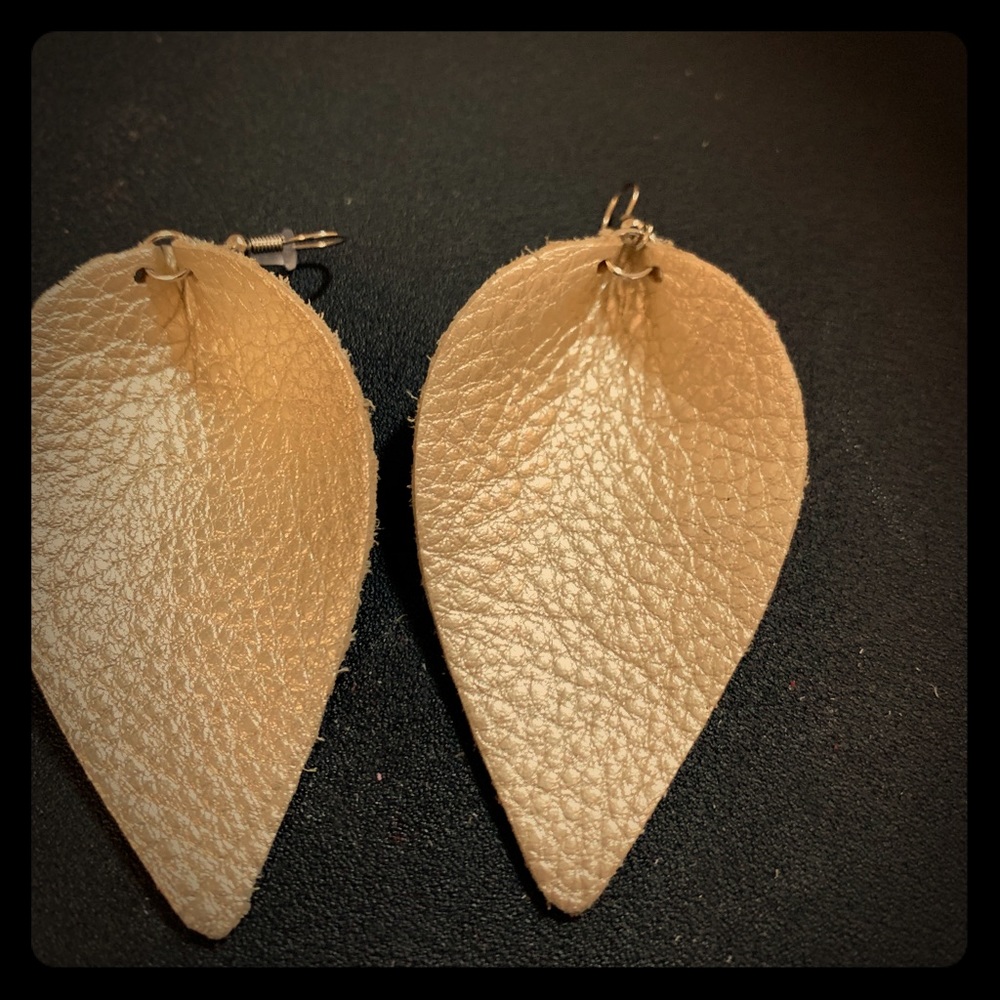 Large leather earrings